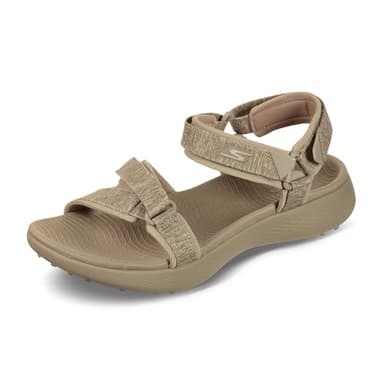 Skechers Women's 600 Spikeless Golf Sandal, Taupe, 8