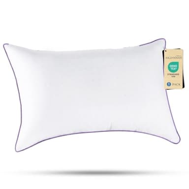 JOLLYVOGUE Pillows Standard Size Set of 1, Washable Supportive Single Bed Pillow with Super Soft Down Alternative Fill, Luxury Fluffy Hotel Quality for Side, Back, and Stomach Sleepers