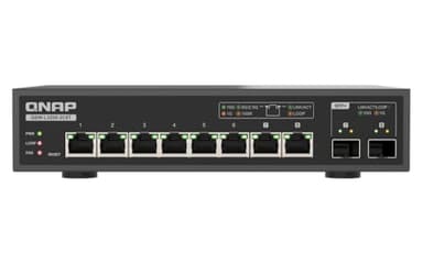 QNAP 8-Port Multi-Gig 10GbE Lite-Managed Network Switch (QSW-L3208-2C6T-US) – 6× 10/5/2.5/1G RJ-45, 2× SFP+/RJ-45 Combo