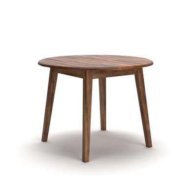 Signature Design by Ashley Berringer Dining Room Round Drop Leaf Table, Rustic Design, Seats 4, Hinged Extension Leaves, Small Space Solution, 42" W x 42" D x 30.63" H, Rustic Brown