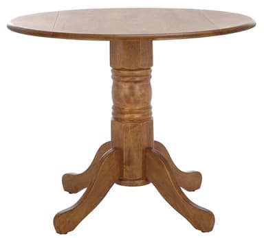 SAFAVIEH Furniture - Dakari 22"- 36" Drop Leaf Dining Table - Dark Walnut Compact Expandable Solid Wood Kitchen Table for Small Spaces (DTB8500C)