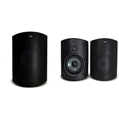 Polk Audio Atrium 8 SDI Flagship Outdoor All-Weather Speaker (Black) & Atrium 5 Outdoor Speakers with Powerful Bass (Pair, Black), All-Weather Durability, Broad Sound Coverage, Speed-Lock Mounting
