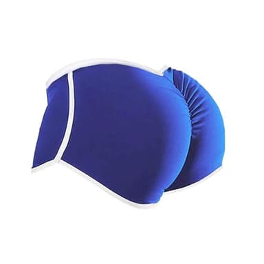 Women Workout Shorts Scrunch Booty Gym Yoga Shorts Butt Lifting Hot Pants Blue S