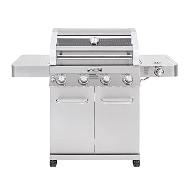 Monument Grills Larger Convertible 4 Burner Natural Gas Grill Stainless Steel Cabinet Style Propane Grills, LED Controls,Side Burner(Without Conversion Kit)