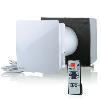 VENTS-US TwinFresh Comfo RB1-50-2 - Ductless ERV Through-the-Wall Single Room Ventilation Fan, 30 CFM, Energy Recovery Ventilator with Remote Control and Humidity Sensor