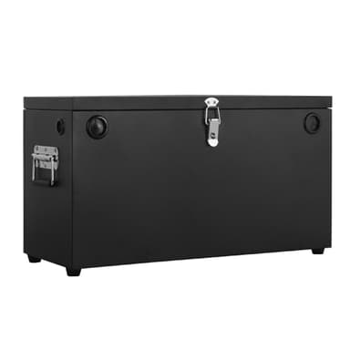 Stainless Steel Dual Battery Box, 12V Car/RV/Marine Battery Box, Black Batteries Relocation Kit for Trailer, Boat, Trolling Motor