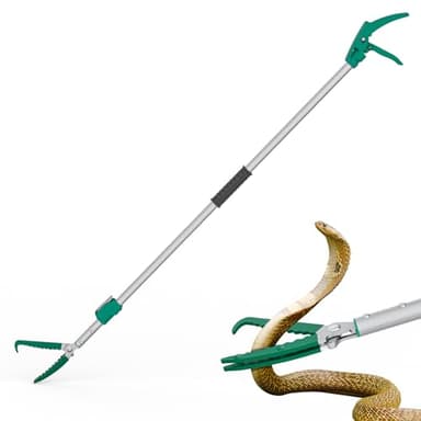GYORGKSHI 78" Extendable Snake Grabber Reptile Tongs Rattle Snake Catcher Wide Jaw Handling Tool with Lock and Comfortable Grip
