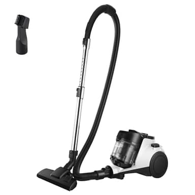 Eureka Bagless Canister Vacuum Cleaner, 1100W High Power Vacuum Cleaner for Carpets and Hard Floors HEPA Filter Extension Tube 2-in-1 Crevice Tool Floor Nozzle, NEN121WH