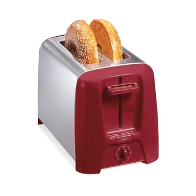 Hamilton Beach 2 Slice Toaster with Extra Wide Slots, Shade Selector, Auto-Shutoff, Cancel Button and Toast Boost, Red