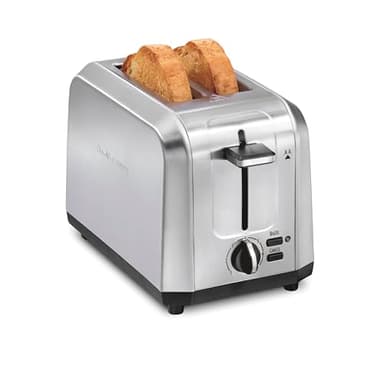 Hamilton Beach 2 Slice Brushed Stainless Steel Toaster with Extra-Wide Slots, Toast Boost, Auto Shutoff, R22714 (Renewed)