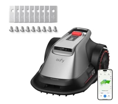 eufy E18 Robot Lawn Mower,Max 0.3 Acres,Wireless Robot Mower with Auto Mapping,Vision Navigation,Multi-Zone Management + Official Accessories: Replacement Blades Box with 3*(9 Lawn Mower Blades and 9