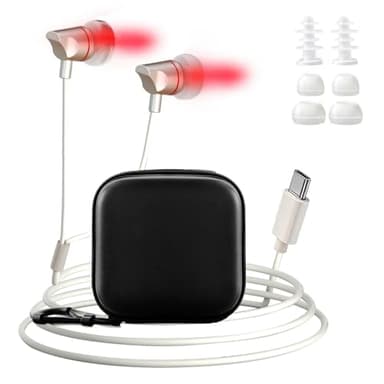 Cgkvz 2026 Upgraded 2-in-1 Red Light Therapy Device for Ears & Nose – 650nm Red Light for Ear & Nasal Wellness, Type-C Plug-In Design, Soft Silicone Tips & Storage Case