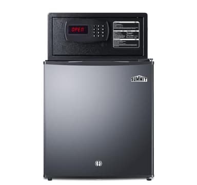 Summit Mini Bar & Hotel Room Safe Combination, Hospitality Refrigerator & Safe Combo, Stainless Steel - MBSAFESS