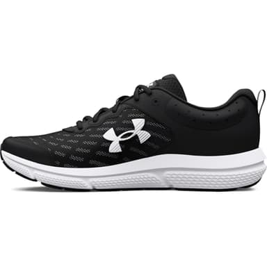 Under Armour Men's Charged Assert 10 Shoes, (001) Black/Black/White, 12
