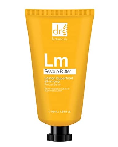 Dr Botanicals Lemon Rescue Body Butter w/Shea - Spa Quality Moisturizer - Dry Skin - Feet - Elbows - Knees - Coconut Lemongrass & Almond Oil - Penetrates Fast - Soft Supple & Radiant - 1.69oz