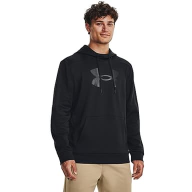 Under Armour mens Armour Fleece Big Logo Hoodie, (001) Black / / Black, Large Tall