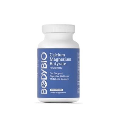 BodyBio Butyrate - Postbiotic for Gut Health, Digestive Support, Bloat, Gas & Constipation Relief, Leaky Gut Repair - Calcium, Magnesium + Butyric Acid Supplement for GI Wellness