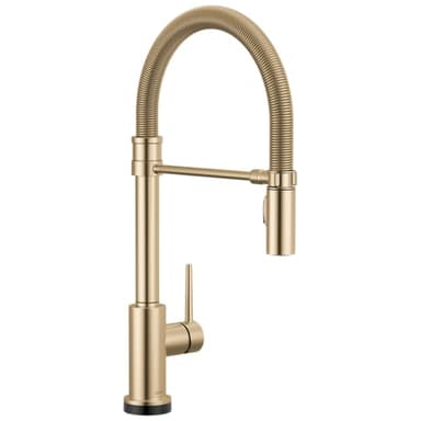 Delta Trinsic Pro Touchless Commercial Style Kitchen Faucet with Touch Technology, Gold Spring Kitchen Sink Faucet with Pull Down Sprayer, Champagne Bronze 9659TL-CZ-DST