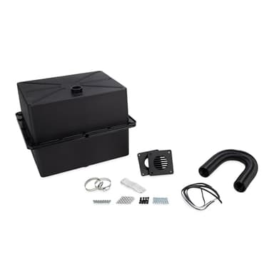 Camco Side-by-Side Double Battery Box | Features Vented Design to Expel Hazardous Gases & Holds (2) Group 24 Batteries | RV Accessories Include Battery Box, Hose, Louvered Vent Grill & More (55385)