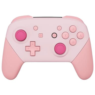 eXtremeRate Replacement Full Set Shell Button for Nintendo Switch Pro Controller, Cherry Blossoms Pink & Puffy Pink Faceplate Backplate Handles for Switch Pro Controller