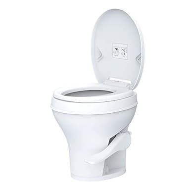 SEAFLO Residential Height Camper RV Toilet, 18.5” Standard Height, First Class Gravity Flush System, Foot Pedal Operation, Soft Close Seat, Easy-to-Clean Oversized Bowl, 4-Year Warranty