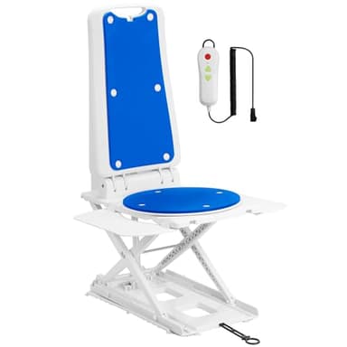 Waterproof Electric Chair Lift for Elderly, Collapsible Bath Lifts Chair for Tub with Non-Slip Suction Cups, 360°Swivel seat Cushion, Height Adjustable Lift for Elderly from Floor, Support Max 308 LBS