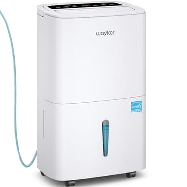 Waykar 150 Pints 2025 Energy Star Dehumidifier with Pump for Spaces up to 7,000 Sq. Ft at Commercial and Industrial Large Room, Warehouse, Home, Basement, with Drain Hose, Auto Defrost, Self-Drying