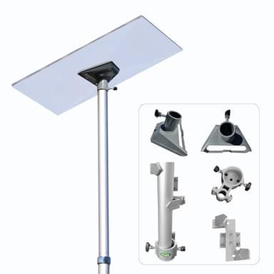 EEZ RV Products Starlink Telescopic Pole 10FT with Starlink (GEN 3 / V3) Pipe Adapter and RV Ladder Mounting Bracket Kit - Fits 1.0 inch Ladder Rails