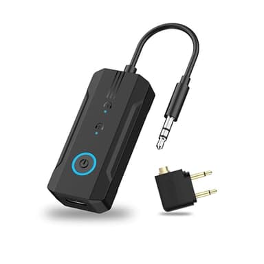 Enhanlife 2026 Airplane Bluetooth 6.0 Transmitter Receiver for 2 Airpods or Headphones, Airplane Travel Essentials 2-in-1 Wireless Bluetooth Adapter, 3.5MM AUX Jack Adapter on Flight, TV, Car Stereo