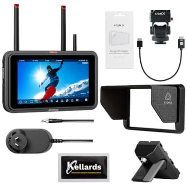 Atomos Ninja TX 5.2" HDR Touchscreen Camera Monitor/Recorder Bundle with Atomos Creator Accessory Kit for 5" Monitors, Anti-Static Screen Cleaning Wipes (5-Pack)
