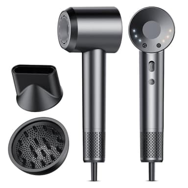 aowoka Hair Dryer, 160000 RPM Professional High Speed Ionic Blow Dryer, 500 Million Negative Ions, Low Noise, Diffuser Hairdryer for Faster Drying, No Heat Damage, Mothers Day Gifts(Grey