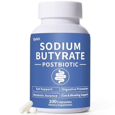 Sodium Butyrate Supplement – Postbiotic for Gut Health, Supports Digestion, IBS, Leaky Gut & Stomach Comfort – Low Odor, Easy to Swallow, No Side Effects – 100 Vegan Capsules