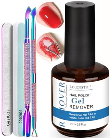 Gel Nail Polish Remover,Gel Remover for Nails No Need to Soak or Wrap, Quickly Remove Nail Polish in 2-5 Minutes, Professional Nail Remover Kit