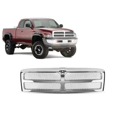 Front Grille With Honeycomb Mesh Insert (All Chrome) Front Grill Compatible With Dodge 1994-2001 Ram 1500 / Compatible With Dodge 1994-2002 Ram 2500 / Compatible With Dodge 1994-2002 Ram 3500