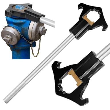 Gisafai Fire Hydrant Wrench Double Head Adjustable Heavy Duty Hydrant Wrench 19-1/2" Length Designed to Fit 3/4" - 6" Rocker Lug or Pin Lug Couplings for Loosening Caps Opening Valves