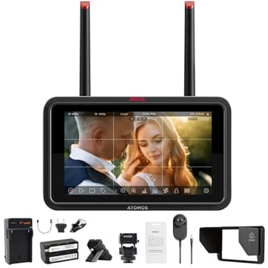 Atomos Ninja TX GO 5" Camera Monitor/Recorder, HDMI CFexpress Wi-Fi - HDR Resolution Touchscreen Display with Atomos Creator Accessory Kit and Power Battery, Single Charger - Advanced Bundle Kit
