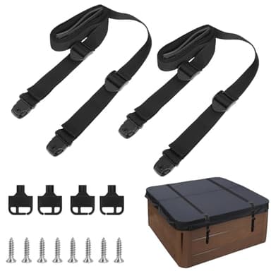 Hot Tub Cover Straps 12.5 Ft Adjustable Length 130"~150" with Non-Slip Webbing Pad Hardware & Keys Adjustable Straps, 2PCS Hot Tub Spa Cover Secure Strap