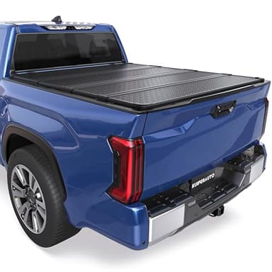 KUIPERAUTO Hard Quad Truck Bed Tonneau Cover Compatible for 2014-2025 Toyota Tundra Fleetside 5.5 FT 66.7 inch On Top Aluminum Bed