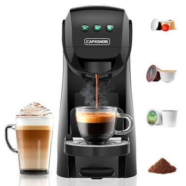 Warriors1 Coffee Maker for Keurig K Cup pod, Espresso Machine for Nespresso Original, Dolce Gusto Pods, Ground Coffee, Coffee Machine for kitchens, apartments, dorms, RVs & camping, 28 oz Reservoir