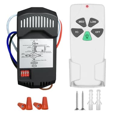 Universal Ceiling Fan Remote Control Kit Replacement for Harbor Breeze Hampton Bay Hunter Litex, 3-Speed Light Dimmer with FAN28R Receiver, Compatible with FAN-53T 2AAZPFAN53T 11T KUJCE9103 UC7030T
