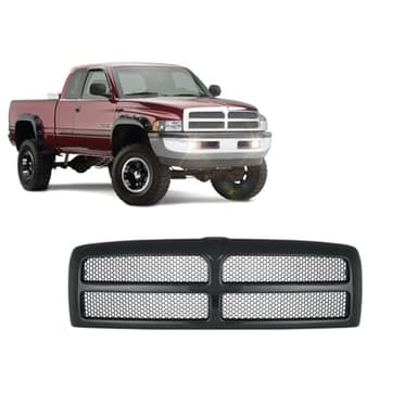 Front Grille With Honeycomb Mesh Insert (All Black) Front Grill Compatible With Dodge 1994-2001 Ram 1500 / Compatible With Dodge 1994-2002 Ram 2500 / Compatible With Dodge 1994-2002 Ram 3500