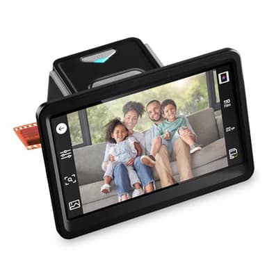 HP Touch Screen Film & Slide Scanner - 7 in LCD, 13 MP, USB & HDMI - Touch LCD Preview & Edit - Photo Scanner - 13 MP Clarity - Film to Digital Converter - Quick-Feed & 50mm Adapter - Slide Digitizer