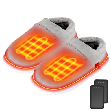 Heated Slippers - Foot Warmer for Men & Women, Electric Heating Slippers, Upgraded 4000mAh Battery Pack