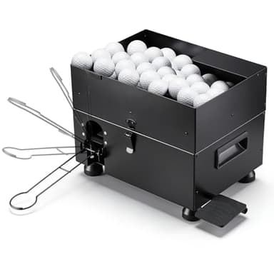 Arcen AR Golf Ball Dispenser, Automatic Golf Ball Tee Up Machine with Foot Pedal Operation, 50 Balls Capacity, Metal Construction, Heavy-Duty Design Golf Simulator Accessories for Indoor