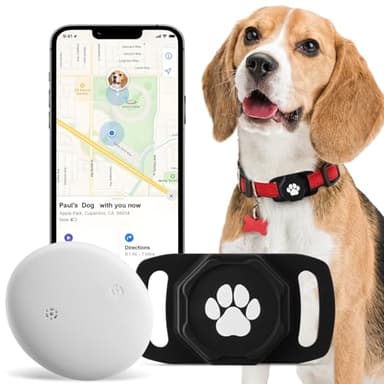Smart Pet Tracker for Collar - Dog Trackers Pet Location Tracker with Holder, No Monthly Fee, Compatible with Apple Airtag Find My (iOS Only), Anti-Lost Tracking Device for Pets, Luggage, Bag Straps