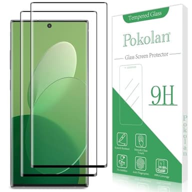 Pokolan [2-Pack Screen Protector for Samsung Galaxy Note 10 Plus/Note 10+ Tempered Glass, 3D Curved Full Coverage, Scratch Resistant, 9H Hardness, Bubble Free, Easy to Install, Case Friendly