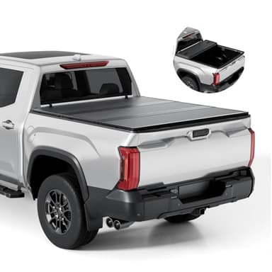 Tono King FRP Hard Folding Truck Bed Tonneau Cover Compatible with 2022-2026 Toyota Tundra 5' 6" Bed w/OE Rail System (66.7"), Tri Fold Style
