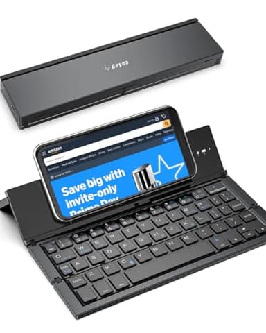 Geyes Foldable Bluetooth Keyboard, Wireless Tri-System Bluetooth Foldable Keyboard for Phones and Tablets(Black)