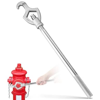 NATGAI Adjustable Fire Hydrant Wrench, 20" Spanner Tool Fits 1-1/2" to 3" Fire Hose Nut & Water Pipe Bolt, Multifunctional Hydrant Opener for Loosening Caps & Valves