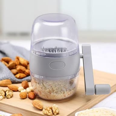 Portable Manual Hand Nut Chopper for All Nuts Walnut Pecans, Hand Crank Nut Grinder in Grey